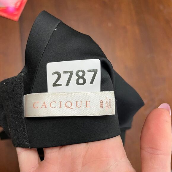 Cacique Womens Black Bra 38D Lightly Lined Full Coverage Underwired Back Closure - Picture 3 of 10